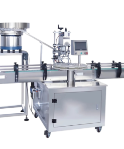 Máy cấp nắp siết nắp chai thủy tinh mâm xoay tự động
