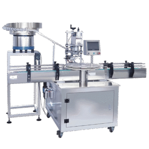 Máy cấp nắp siết nắp chai thủy tinh mâm xoay tự động Máy cấp nắp siết nắp chai thủy tinh mâm xoay tự động
